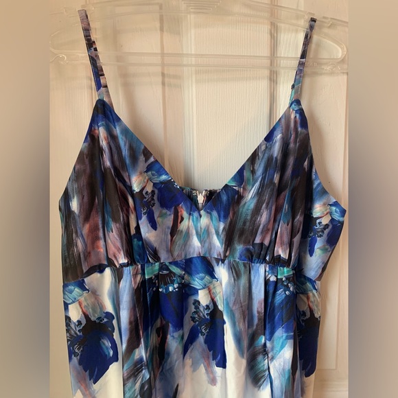 eci Water Color Maxi Dress Blue White - Picture 2 of 5